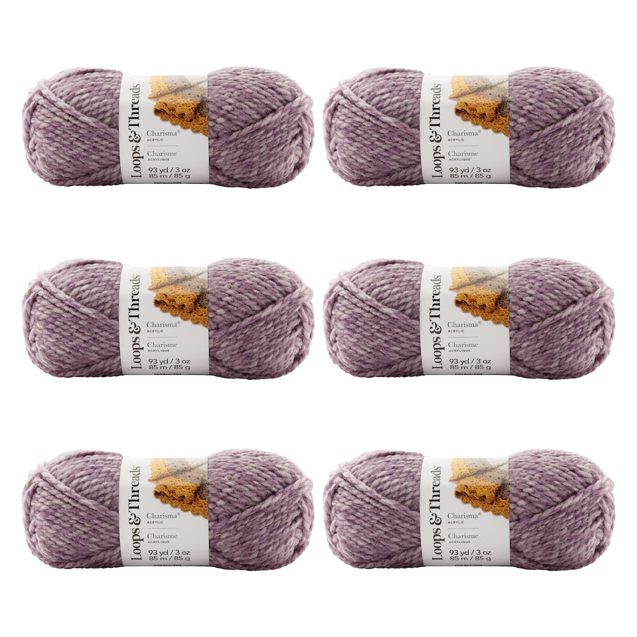 6 Pack: Charisma™ Heather Yarn by Loops & Threads®